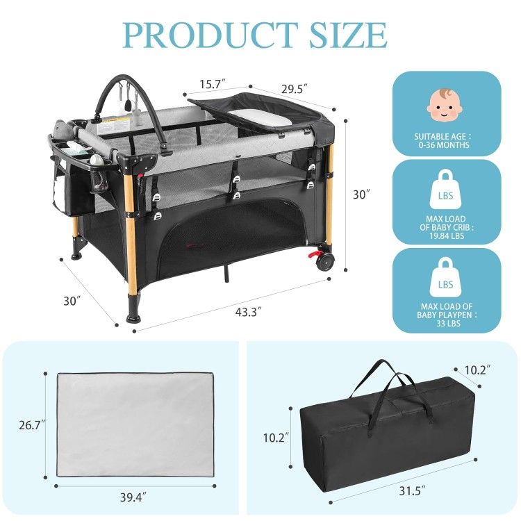 *NEW* Portable Bedside Crib with Changing Table