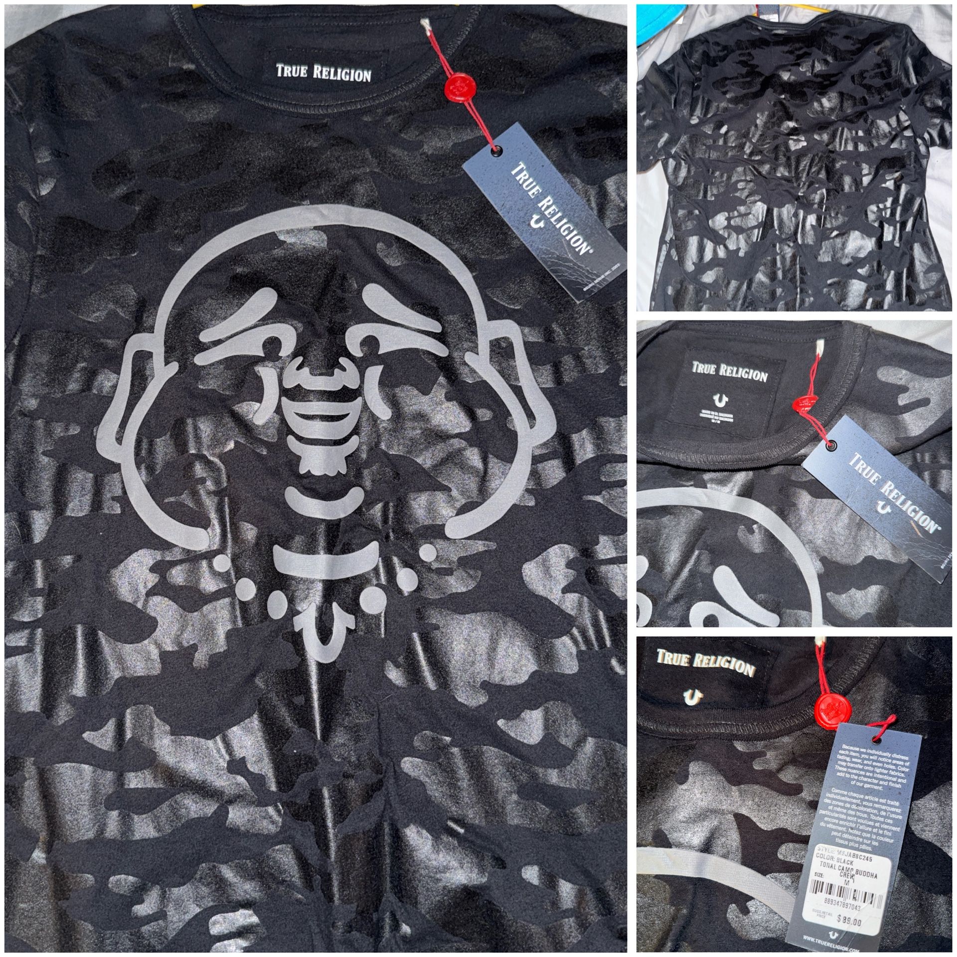 Camo Black Men’s True Religion T-Shirt Size M