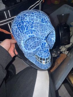 Stained Glass Skull Lamp