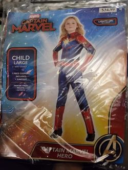 Captain Marvel Child Large New In Bag $10
