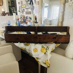 Wood Wine Bottle And Wine Glass Holder