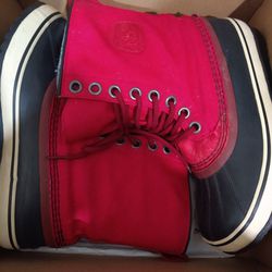Sorel Canvas Weather Boot Red