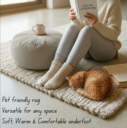 New in package: S & L Homes 8' x 10' Natural Jute & Cotton Area Rug