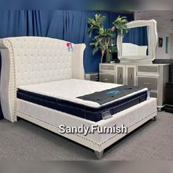 King size Queen size Bed Frame White Dark or Black