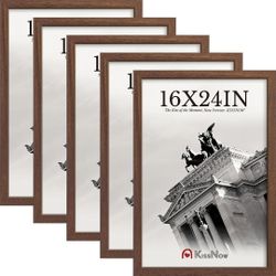 16x24 Set of 5 Brown Wood Frames