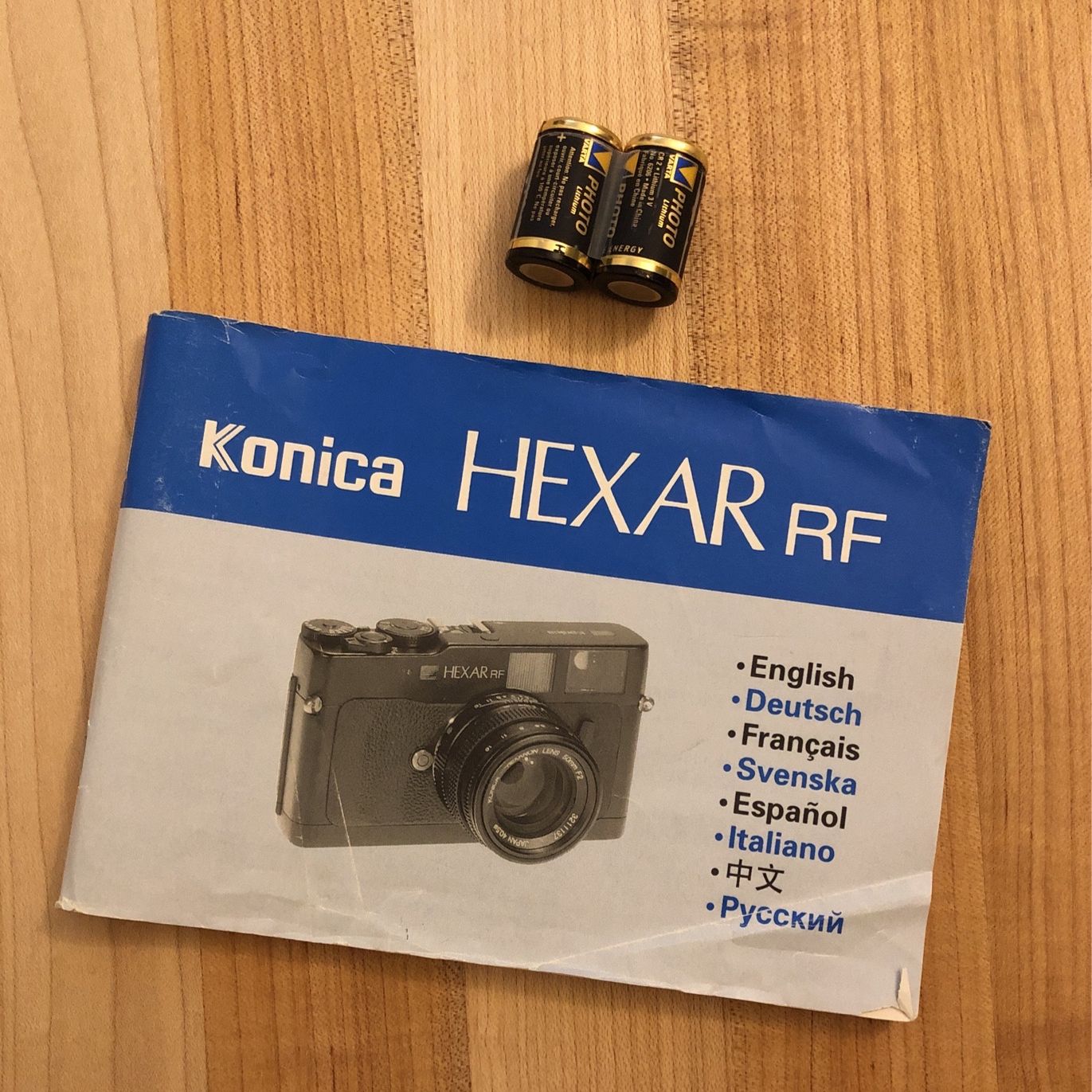 Original Konica HEXAR RF Manual And Batteries