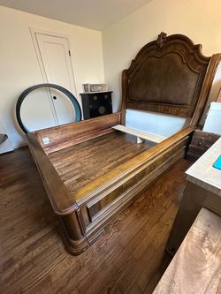 Queen Solid Wood Bed Frame $50