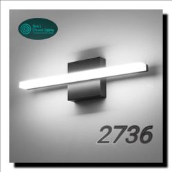 Modern Bathroom Vanity Lighting – 16" Black LED Wall Light Fixture for Mirror & Makeup