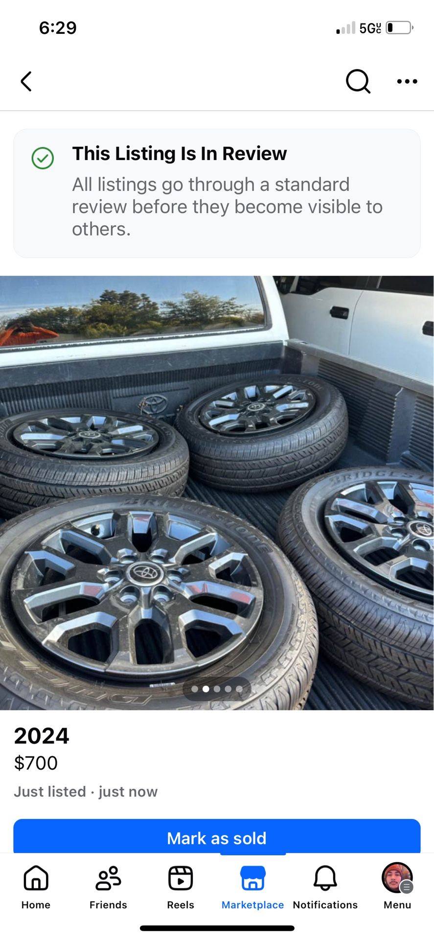 2024 toyota tundra new gtires and rims