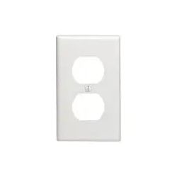 LEVITON - 1-Gang Duplex Outlet/Receptacle Wallplate, Standard Size, Thermoset, White