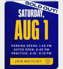 Sat 8/1 Rams Training Camp 1 Tix