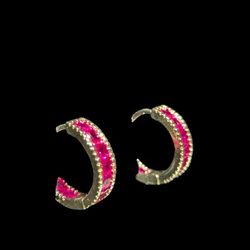 Rubies Hoop Earrings