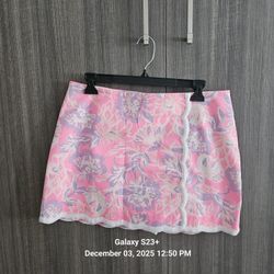 Lilly Pulitzer Rousseau Pink Zen Garden Skort Size 8