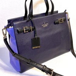 Kate Spade NY Holden Street Lanie Leather Handbag Blue Chic Fashion Scarce