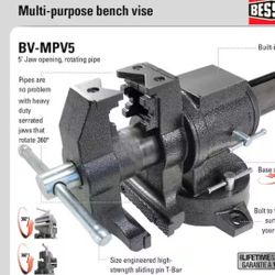 BESSEY
5 in. Multi-Purpose Rotating Pipe and Bench Vise with Swivel Base