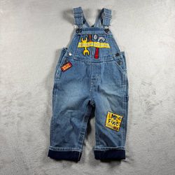 Vintage Bob The Builder Style Overalls Infant 12 Months Denim Embroidered #2A