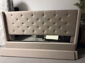 King Bed Bundle: Upholstered Frame + Serta iComfort Mattress