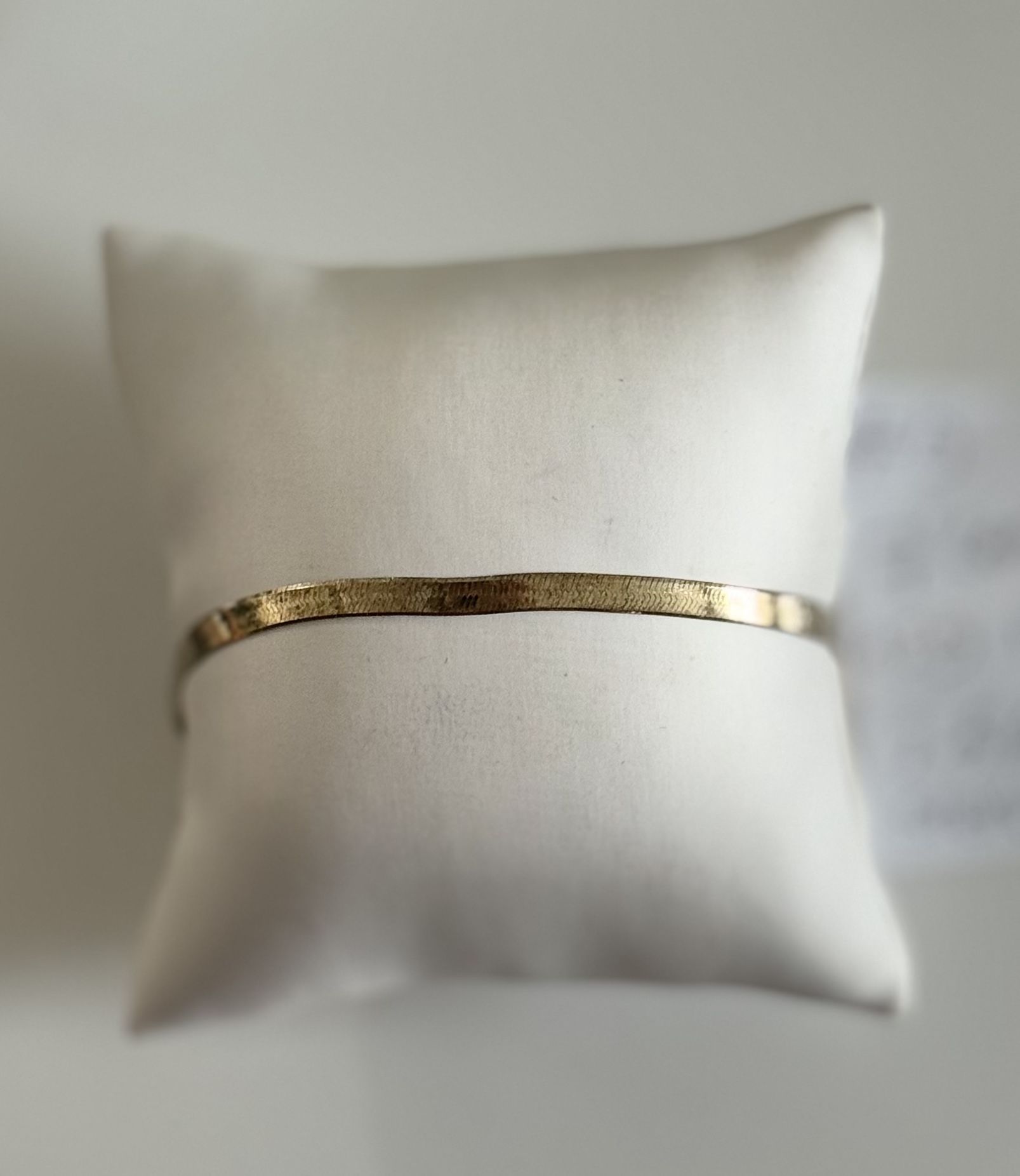 925 Italy Sterling Silver Flexible Flat Herringbone Chain Bracelet 7" long 2.56" grams