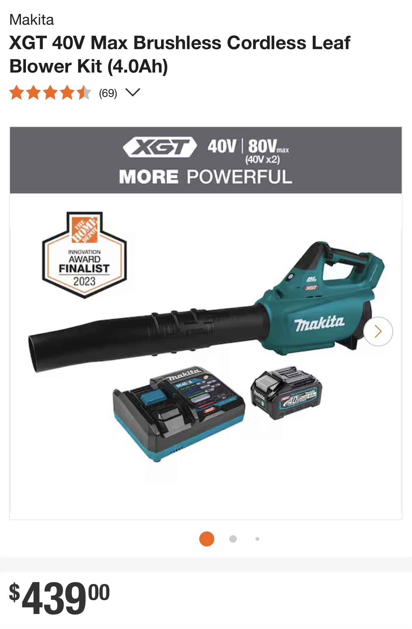 XGT 40V Max Brushless Cordless Leaf Blower Kit (4.0Ah
