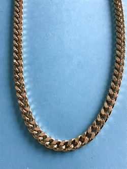 24” Cuban Style Necklace 8mm 14k Gold Plated *Pickup Boca Raton