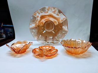 Amber Carnival Glass Collection