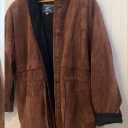 Men's Burberry Suade Leather Hoodie Jacket 