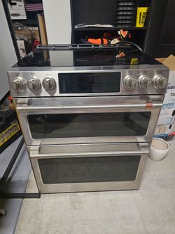 Café - 6.7 Cu. Ft. Slide-In Double Oven Electric True Convection Range with Built-In Wi-Fi, Customizable - Stainless Steel