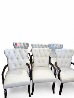 Davina Tufted Leather Arm Chair — White — $149 each