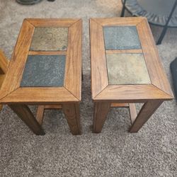 End Tables w/ Slate Tile Tops