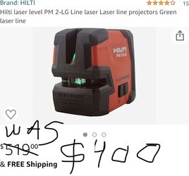 Hilti PA-2 LG RED GREEN LANE BRAND NEW