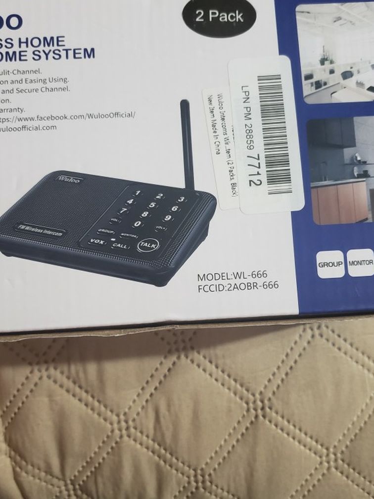 Wuloo Intercoms Wireless for Home 1 Mile (5280 Feet) Range 10 - Channel, Wireless Intercom System for Home House Business Office, Room to Room Interco