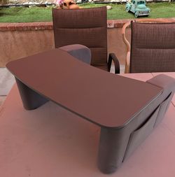 Gray Cushioned Lap Desk with Storage Pockets – Laptop Tray Table for Couch, Bed & Chair – Portable Padded Lapdesk Organizer
