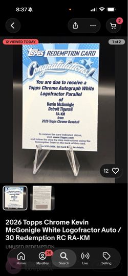 2026 Topps Chrome Kevin McGonigle Redemption Card RA-KM