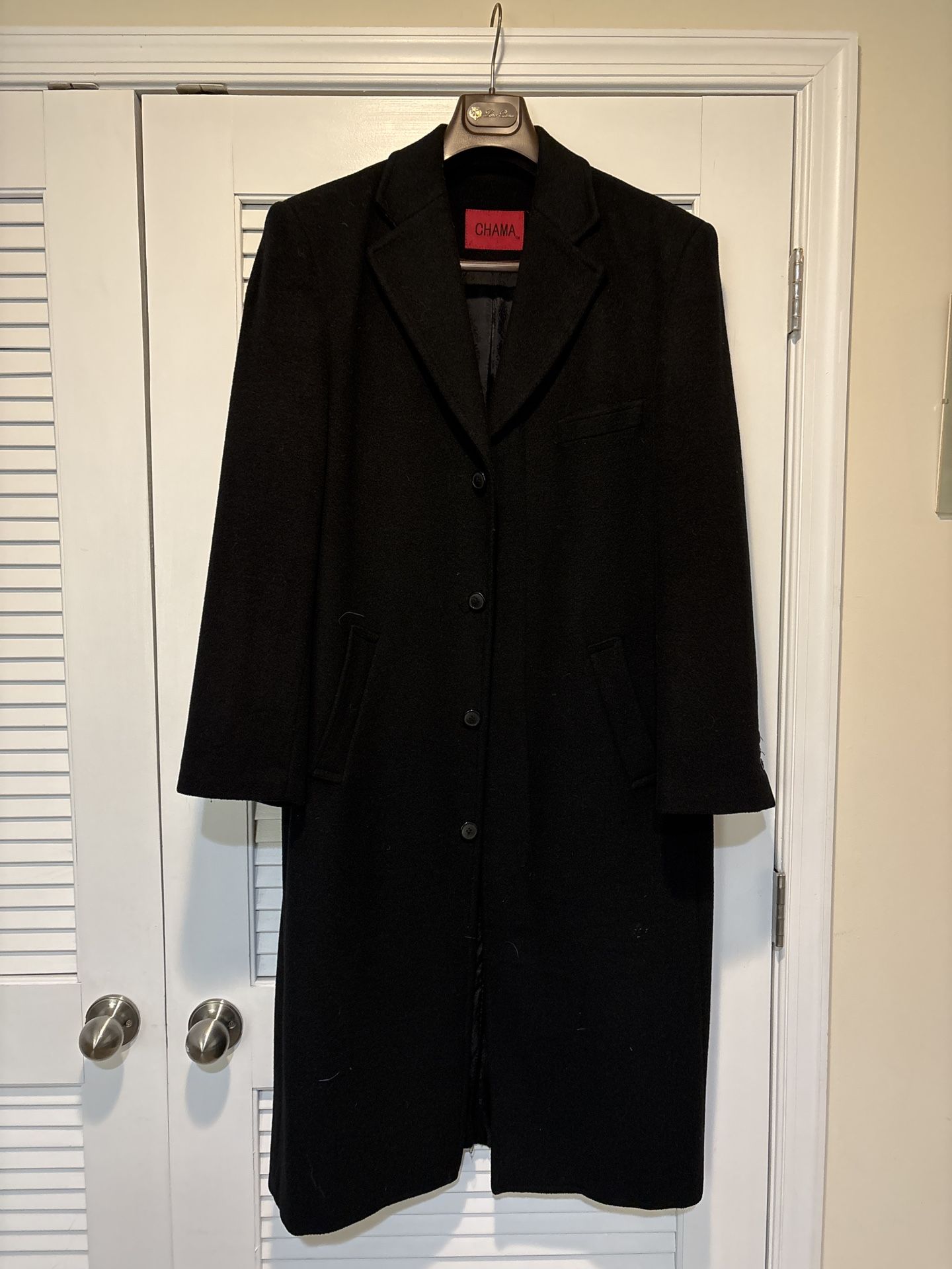 Men’s Chama Medium Full Length Black Dress Coat
