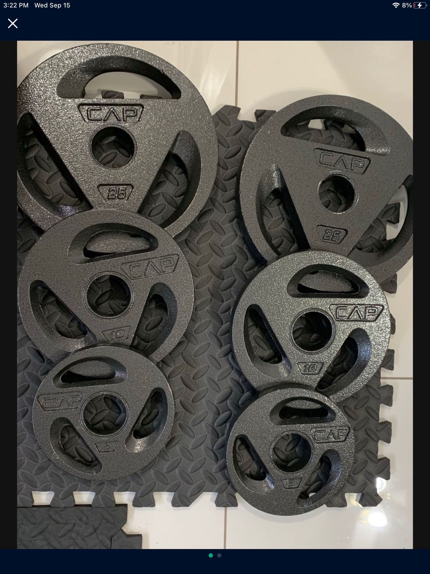 Olympic 2 Inch Gym Plates 25.lbs X 2 10.lbs X 2 5.lbs X 2