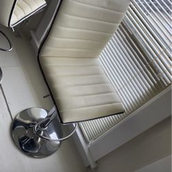 White leather barstools (2)  