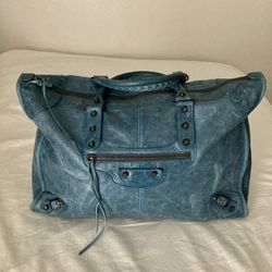 Balenciaga Paris City Bag Blue Leather 