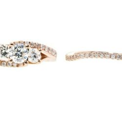 Kobelli Round Cut, Rose Gold Diamond Ring Size 5.5