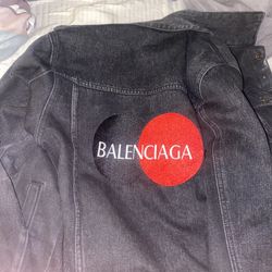 small black balenciaga jean jacket