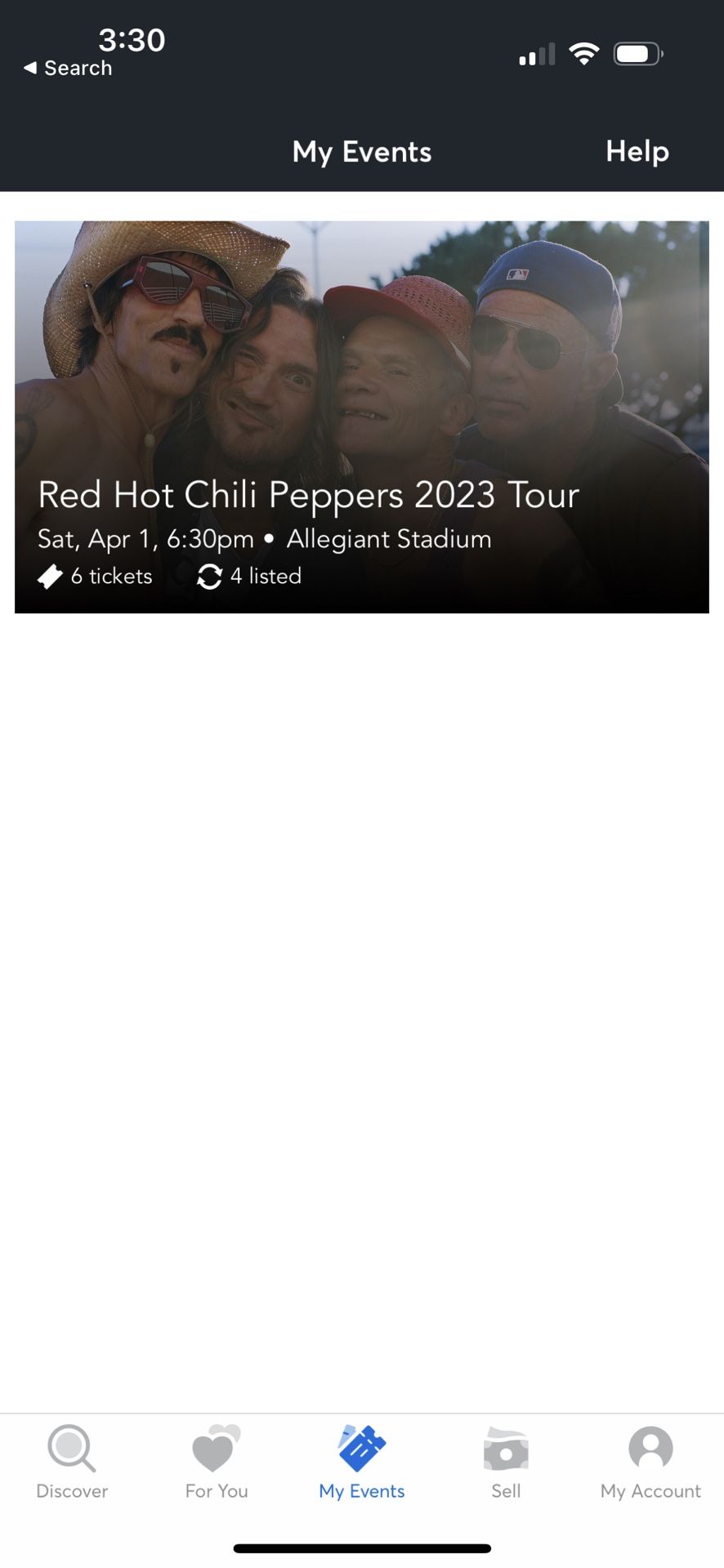 RHCP Tickets
