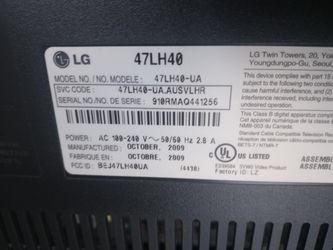 FLAT SCREEN TV LG 47H40 