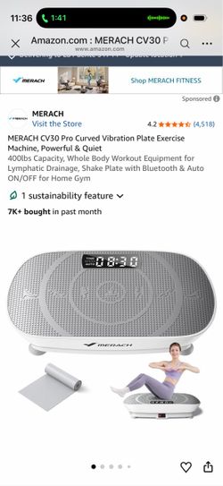 MERACH CV30 Pro Curved Vibration Plate Exercise Machine, Powerful & Quiet