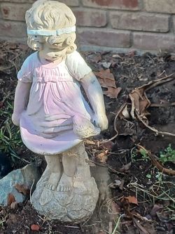 Little Girl Garden Statue Concrete