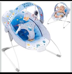 Baby Bouncer Soothing Infant Seat, Portable Baby Bouncer with Music Foldable Indoor & Outdoor Use