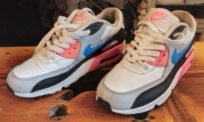 Nike Air Max 90 Leather GS White Photo Blue Pink