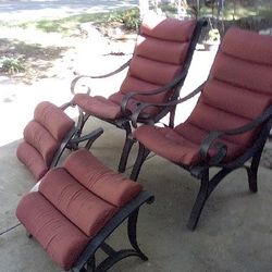2 Patio Chairs & Ottomans $60. OBO
