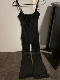 Black Flare Leg Jumpsuit Size Small new !!