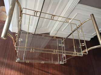 Vintage glass and gold tea cart