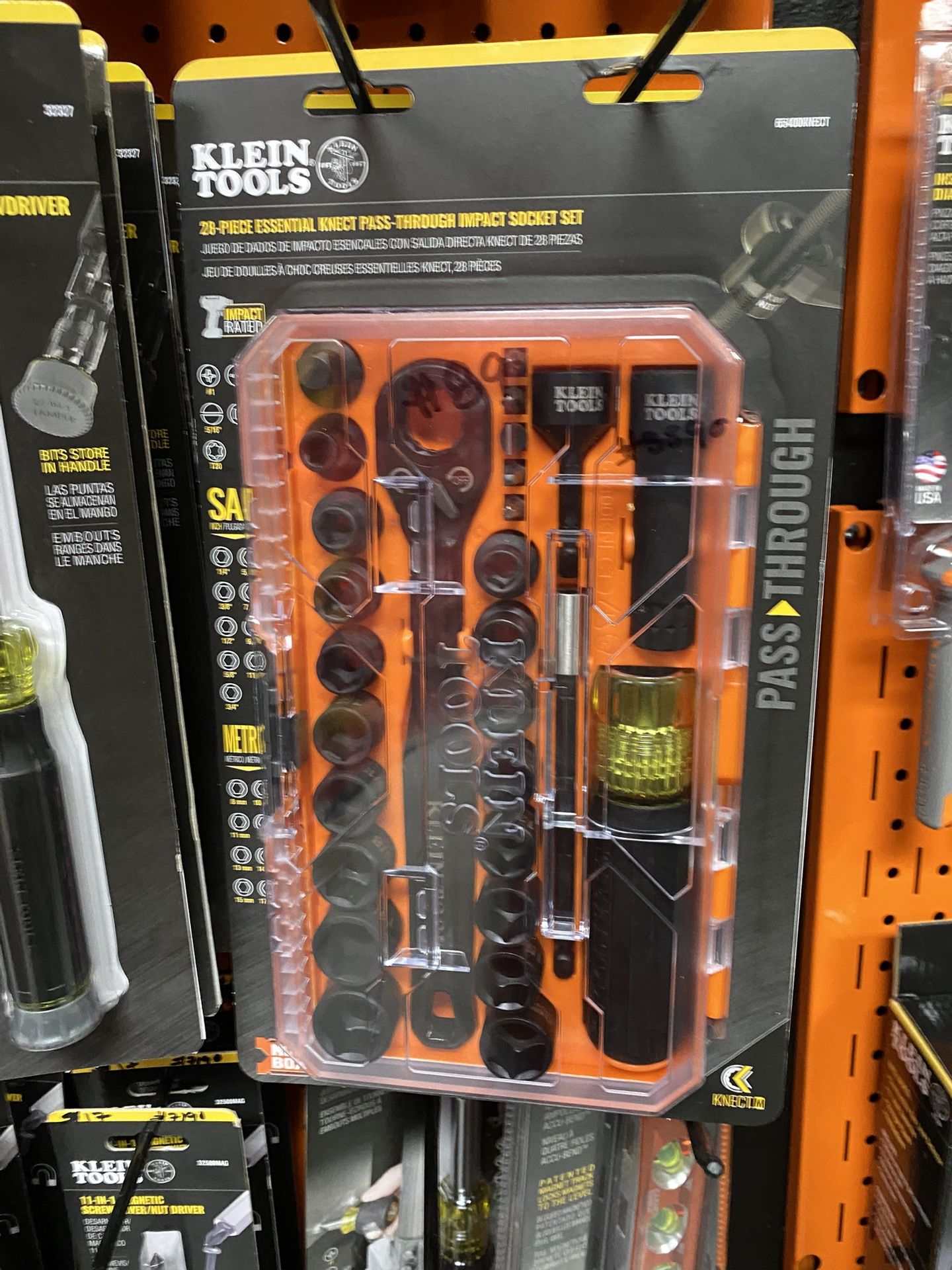 Klein Tools 28 Pieces Essential Knect Pass Through Impact Socket Set