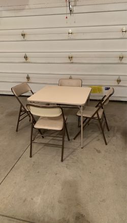 Padded card table and chairs